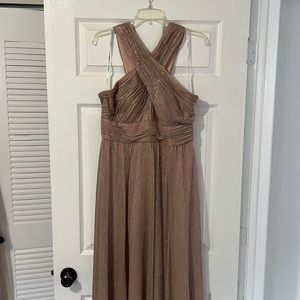 Calvin Kelvin Maxi Shimmer Halter Top Dress